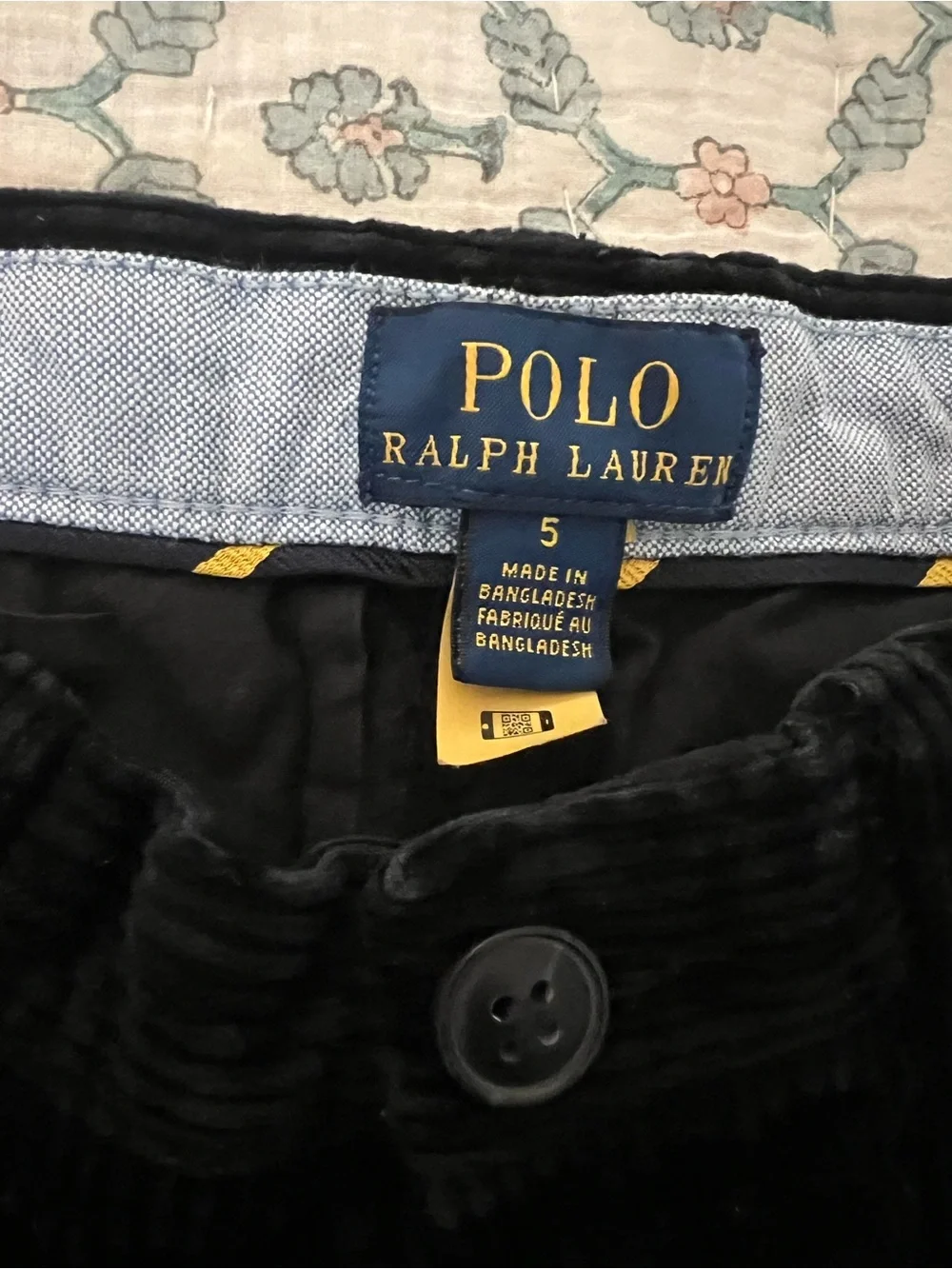 Ralph Lauren Black Corduroy Kids Pants